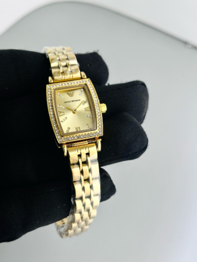 ARMANI Black Ceramic Retro Watch - Image 6