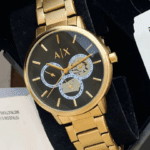 Premium Replica: Armani Exchange Gold & Black Watch