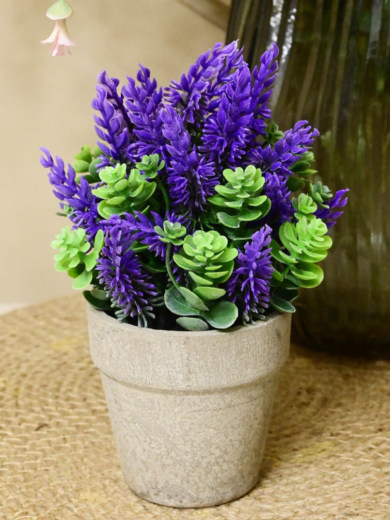 Lavender & White Artificial Succulent (Home & Office Decor)