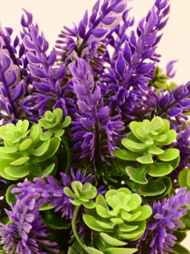 Lavender & White Artificial Succulent (Home & Office Decor) - Image 9