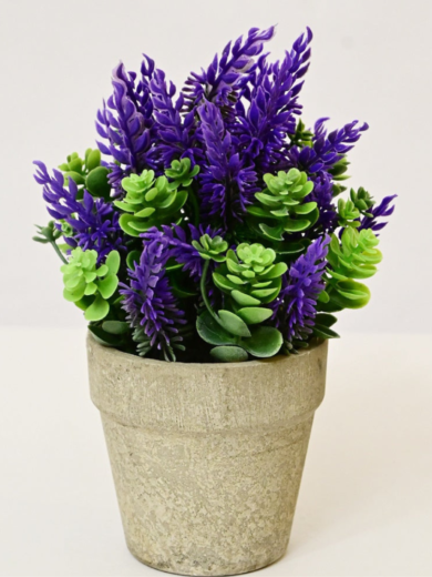 Lavender & White Artificial Succulent (Home & Office Decor) - Image 8