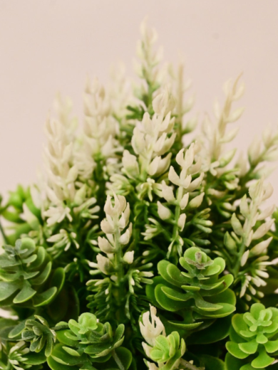Lavender & White Artificial Succulent (Home & Office Decor) - Image 7