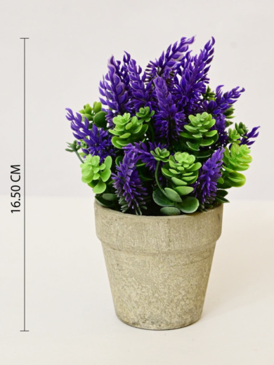 Lavender & White Artificial Succulent (Home & Office Decor) - Image 4