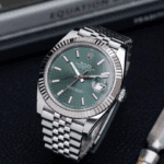 Men's Rolex Datejust: Silver & Green Designer Watch