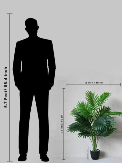 Artificial Areca Palm Plant (82 cm With Basic Pot) - Image 8