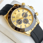 Men's Replica Rolex Daytona: Gold Dial & Ceramic Ring - Top Quality