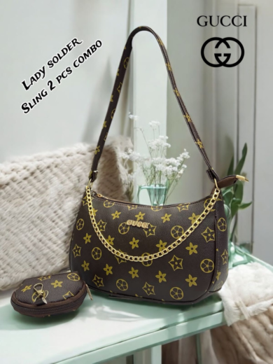Gucci Imported Look Lady Solder Sling Bag(2pcs Combo) - Image 5