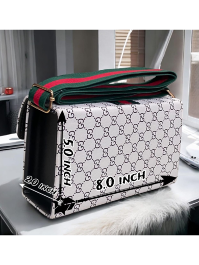 GUCCI Lady Broad Double Belt Sling Purse - Image 8