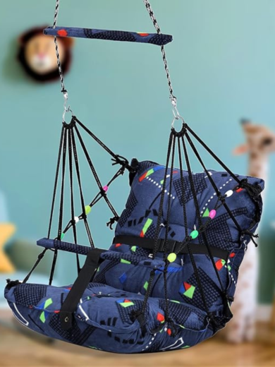 4matic Cotton Baby Swing Chair Hanging Jhula For 6 Month To 5 Years Kid's With 15 Kg Capacity And Safety Belt - Image 3