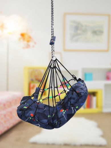 4matic Cotton Baby Swing Chair Hanging Jhula For 6 Month To 5 Years Kid's With 15 Kg Capacity And Safety Belt - Image 5