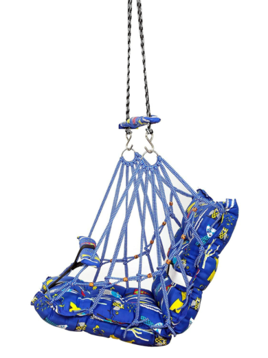 Cotton Baby Swing Chair Hanging Jhula For 1 To 5 Years With Safety Belt Multi Color - Image 4