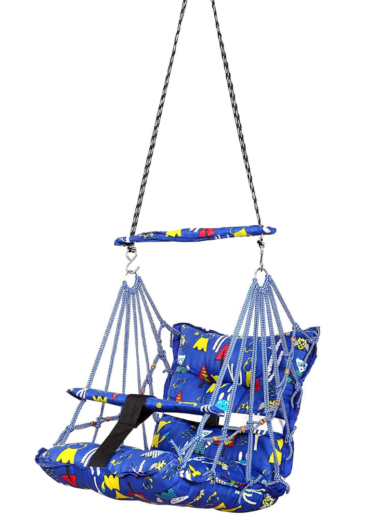 Cotton Baby Swing Chair Hanging Jhula For 1 To 5 Years With Safety Belt Multi Color - Image 3
