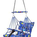 Cotton Baby Swing Chair Jhula (1–5 Years) with Safety Belt – Multi-Color Hanging Swing for Toddlers & Kids + FREE LED Compass Box