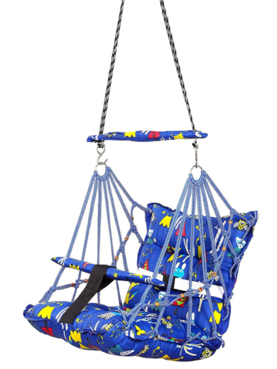 Cotton Baby Swing Chair Hanging Jhula For 1 To 5 Years With Safety Belt Multi Color - Image 2