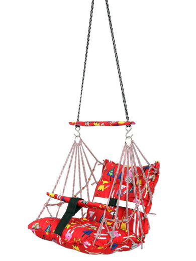 Cotton Swing Chair For Kids Baby's Children Folding And Washable1-6 Years With Safety Belt/home,garden Jhula For Babies - Image 3
