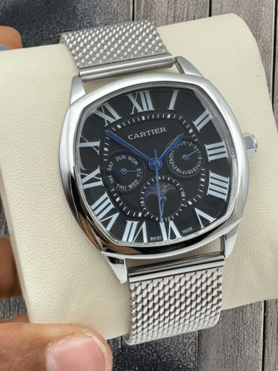 Premium Cartier Date & Day Working Watch – Luxury First Copy Designer Timepiece for Men