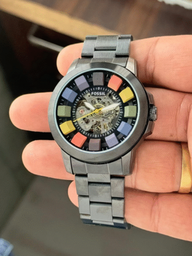 Fossil Grant Skeleton Automatic Watch – Premium First Copy, Transparent Back Open Design for Men - Image 3