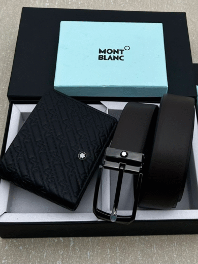 Mont Blanc Belt & Wallet Combo – Premium First Copy Luxury Gift Set