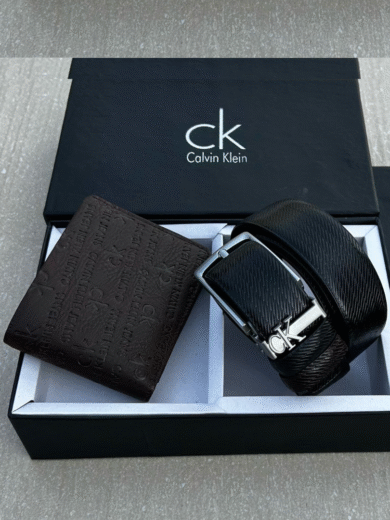 Calvin Klein Belt & Wallet Combo Set for Men – Premium First Copy, Stylish Leather Finish