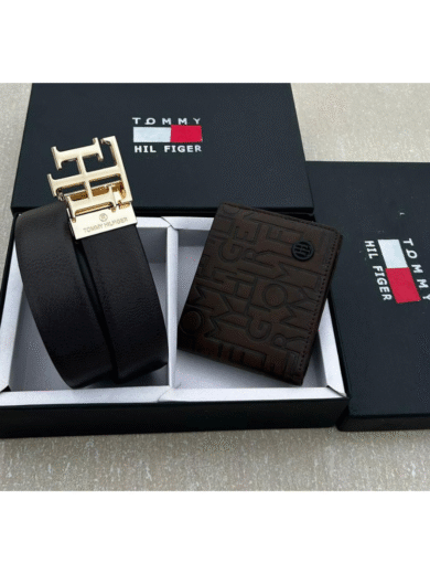Tommy Hilfiger Belt & Wallet Combo Set for Men – Premium First Copy, Stylish Genuine Leather Finish - Image 4