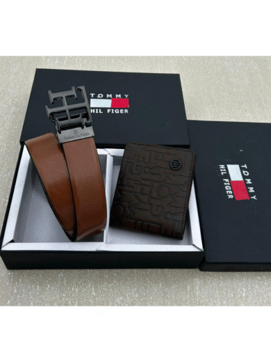 Tommy Hilfiger Belt & Wallet Combo Set for Men – Premium First Copy, Stylish Genuine Leather Finish - Image 5