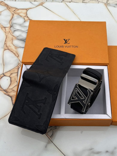 Louis Vuitton Belt & Wallet Combo – Premium First Copy | Men's Luxury Fashion Accessories