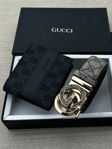 Gucci Heavy Combo Belt & Wallet – Premium First Copy Luxury Gift Set
