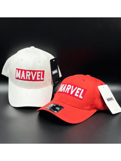 Marvel Red First Copy Cap – Premium Embroidered Logo Adjustable Unisex Baseball cap - Image 4