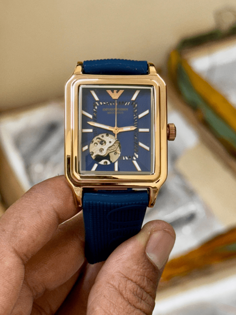 Emporio Armani Blue Skeleton Dial Watch – COD Available - Image 3