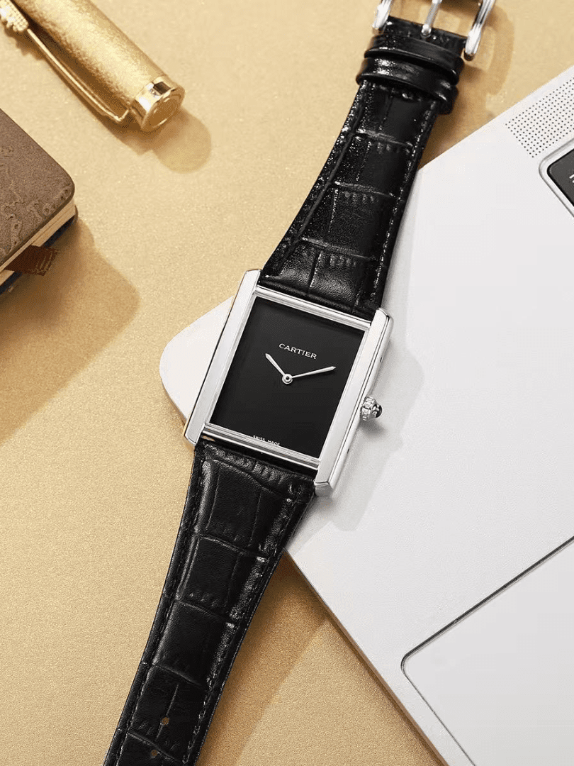 Cartier Tank Black Dial Rose Gold Watch – COD Available - Image 3