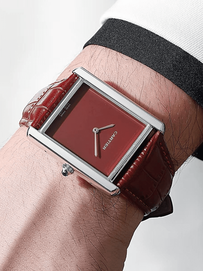 Cartier Tank Multi-Color Dial Leather Strap Watch – COD Available - Image 3