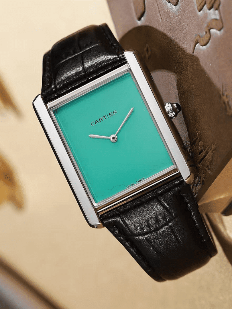 Cartier Tank Multi-Color Dial Leather Strap Watch – COD Available - Image 4