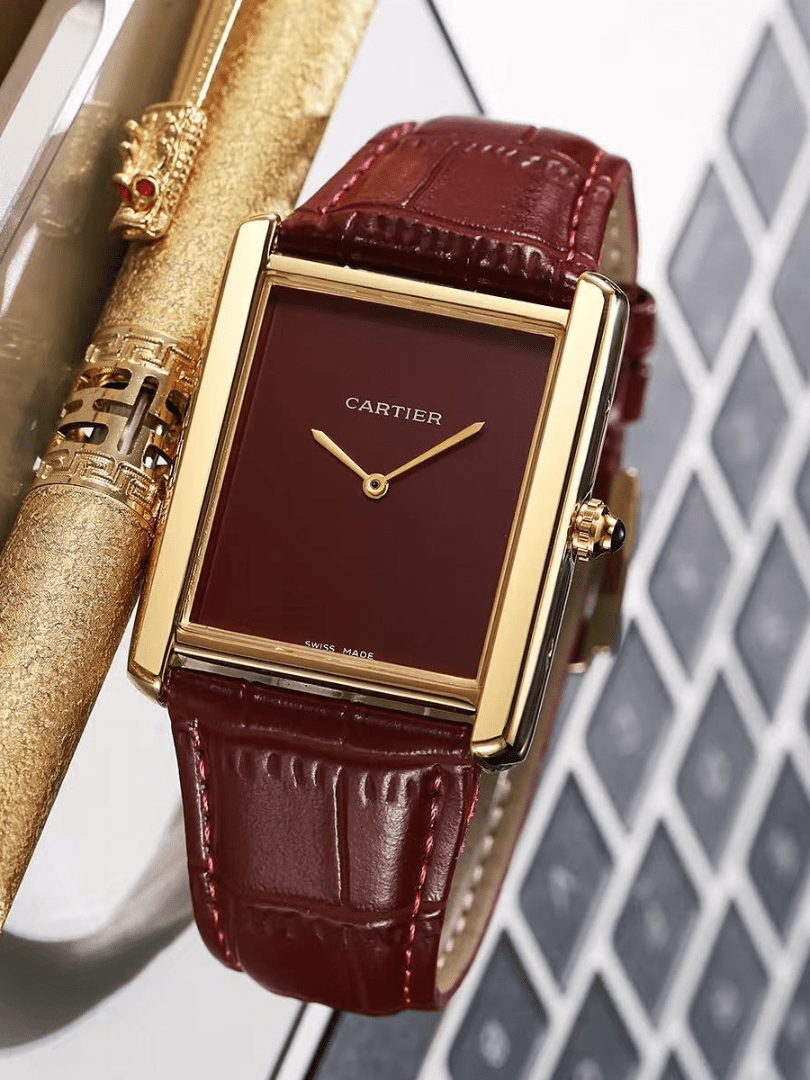 Cartier Tank Multi-Color Dial Leather Strap Watch – COD Available - Image 5