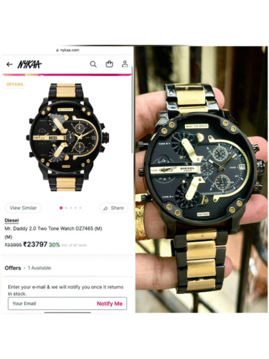Diesel DZ7333 Gold Black Multi-Time Stainless Watch – COD Available - Image 2