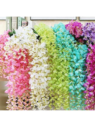 Artificial Wisteria Hanging Flower Garlands – Multi-Color Decorative Faux Vine Strings for Home, Events, Weddings - Image 2