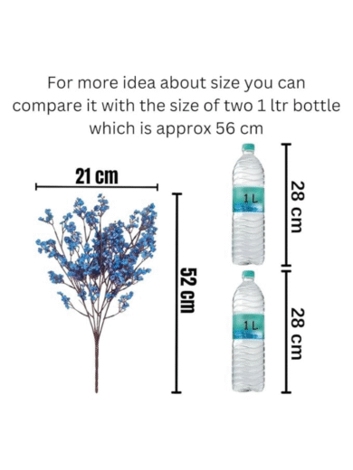 Artificial Blue Plum Blossom Stems – Real Touch Faux Cherry Blossom Bouquet for Vase Decoration - Image 4