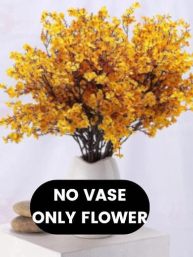 Artificial Blue Plum Blossom Stems – Real Touch Faux Cherry Blossom Bouquet for Vase Decoration - Image 5
