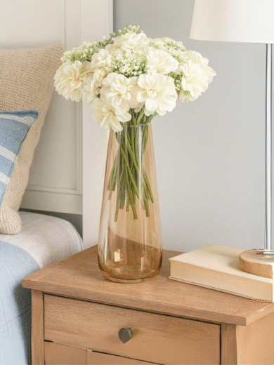 Artificial White Dahlia Bouquet – Faux Flower Bunch for Vase Arrangement & Premium Home Décor - Image 4