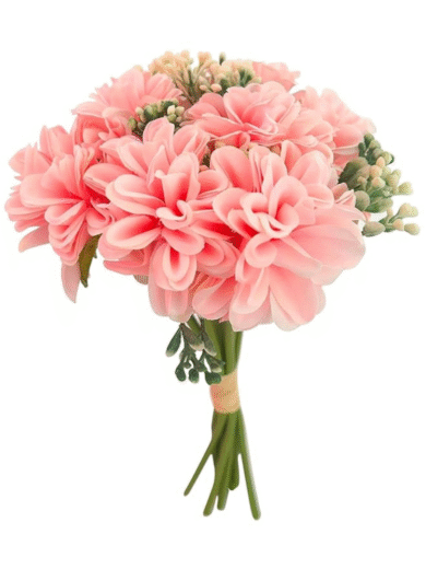 Artificial Pink Dahlia Bouquet – Faux Flower Bunch for Vase, Home & Event Decor