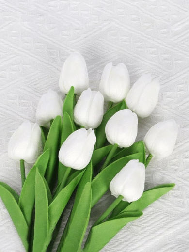 Artificial White Tulip Flowers – Premium Faux Tulip Bouquet for Vase & Home Decor - Image 3