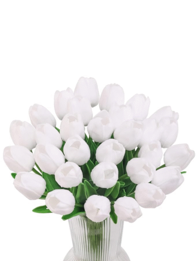 Artificial White Tulip Flowers – Premium Faux Tulip Bouquet for Vase & Home Decor - Image 2