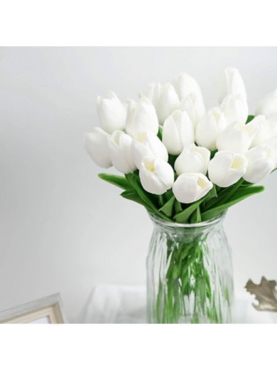Artificial White Tulip Flowers – Premium Faux Tulip Bouquet for Vase & Home Decor - Image 5