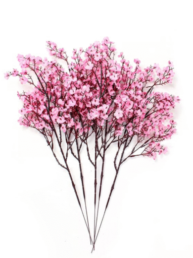 Artificial Pink Cherry Blossom Branches – Faux Flower Stems for Vase Arrangements, Home & Wedding Decor