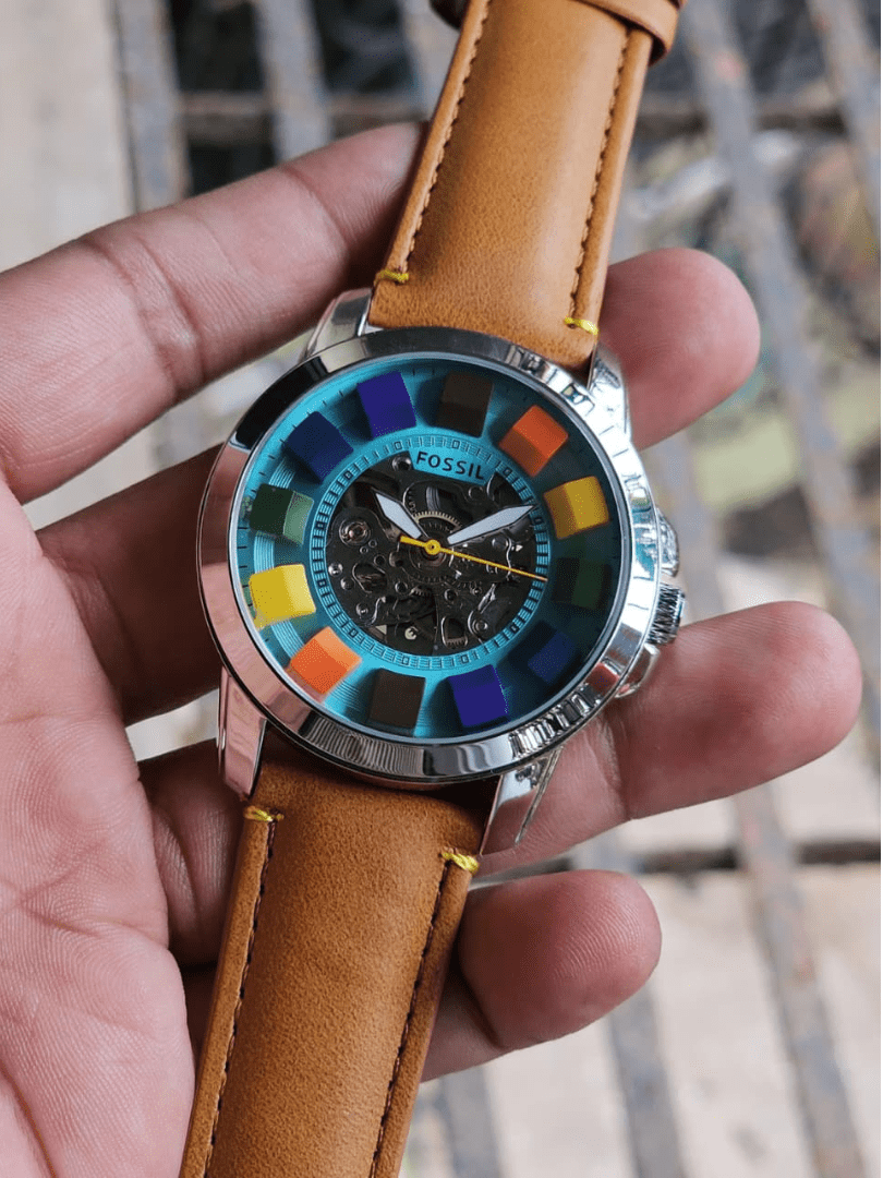 Fossil Skeleton Dial Multi-Color Leather Watch – COD Available - Image 3