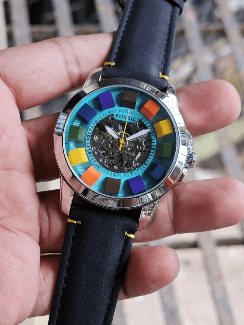 Fossil Skeleton Dial Multi-Color Leather Watch – COD Available - Image 4