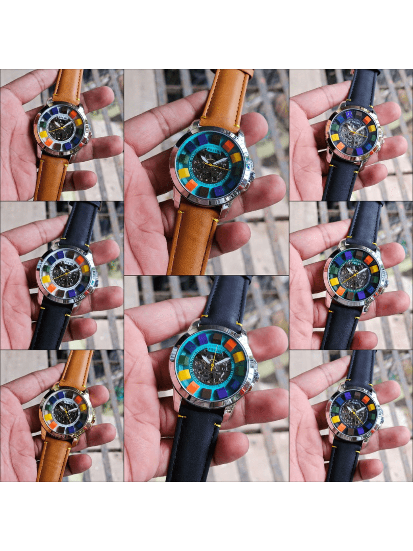 Fossil Skeleton Dial Multi-Color Leather Watch – COD Available - Image 5