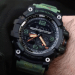 Casio G Shock Mudmaster Camo Watch Analog-Digital, Black Green, Rugged Men’s Adventure Series