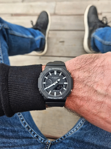Casio G-Shock GA-2100 All Black Watch – Carbon Core Guard, Black Resin Strap, Men’s Digital Analog Minimalist - Image 2