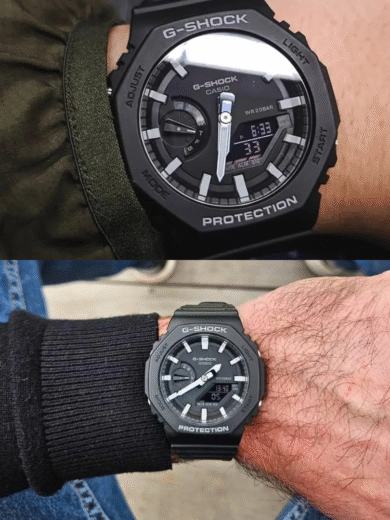 Casio G-Shock GA-2100 All Black Watch – Carbon Core Guard, Black Resin Strap, Men’s Digital Analog Minimalist - Image 3