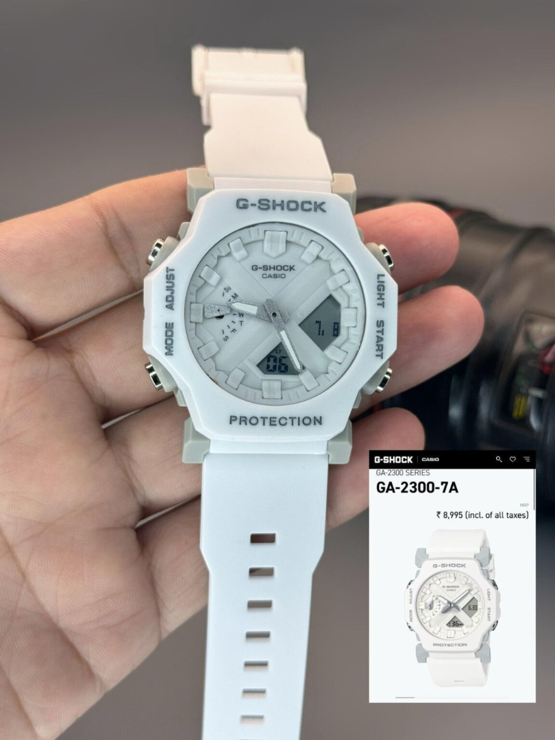 Casio G-Shock GA-2300-7A White Edition – Carbon Core Guard, Analog-Digital, Men’s Sports Trend - Image 4